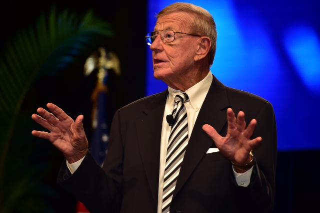 College football coaching legend Lou Holtz gives the keynote speech at the Opening Session of the 2017 Texas REALTORS® Conference in Dallas.